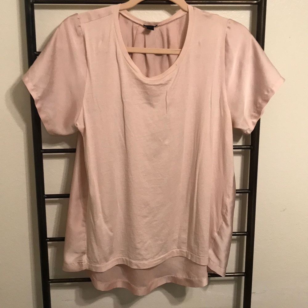 J crew silky pink top